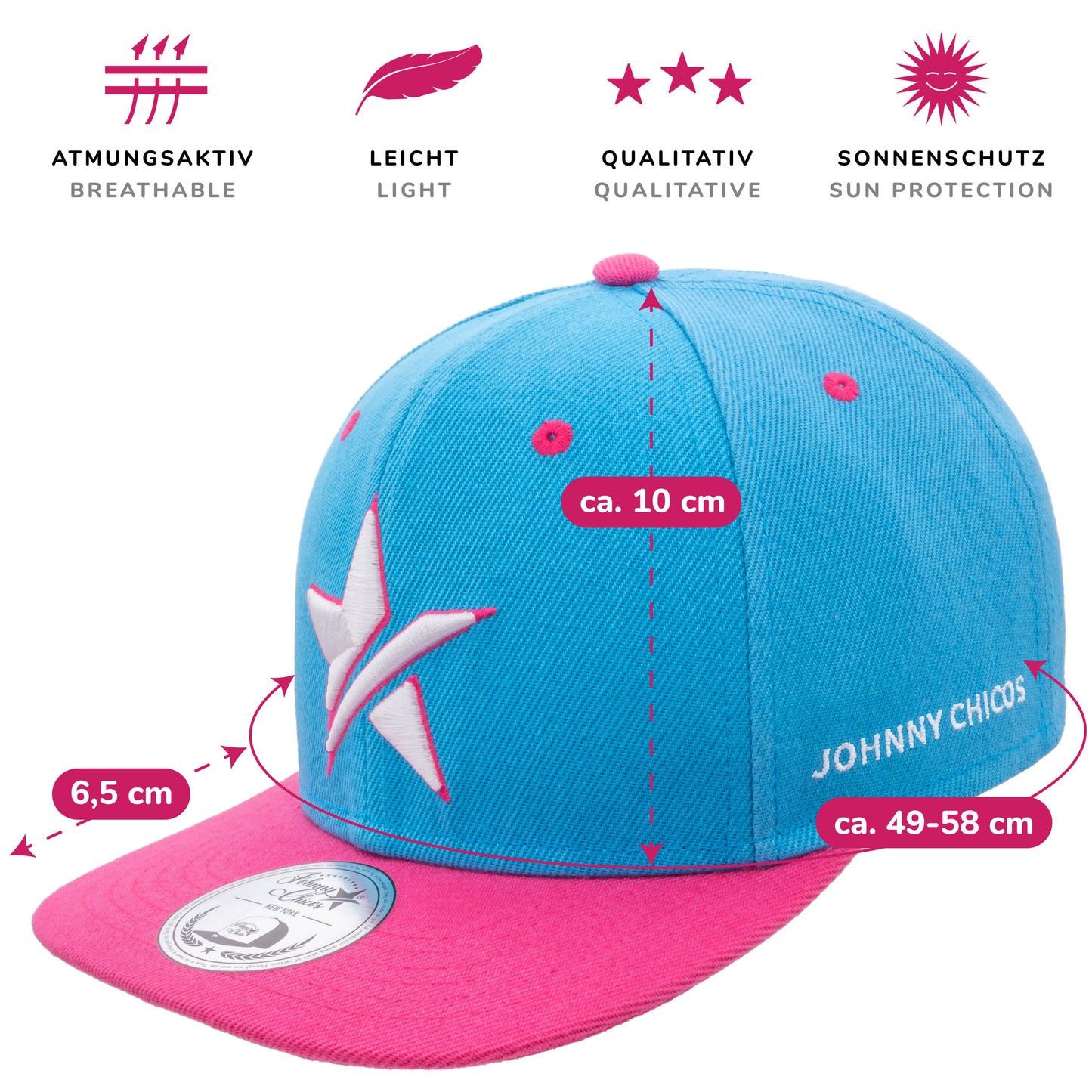 Big Star Snapback - Baby Blue/Pink