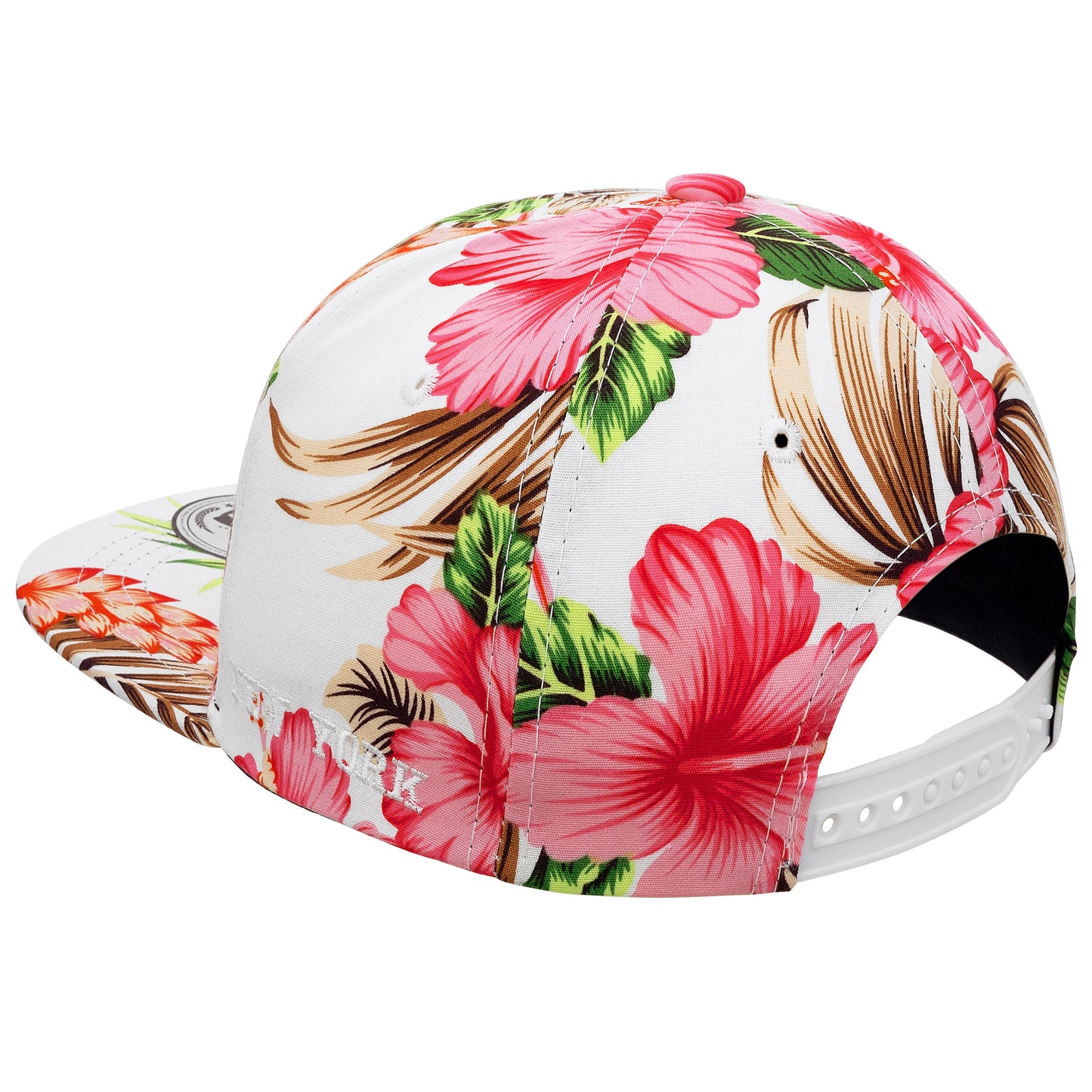 NY Snapback - Flower Pink White