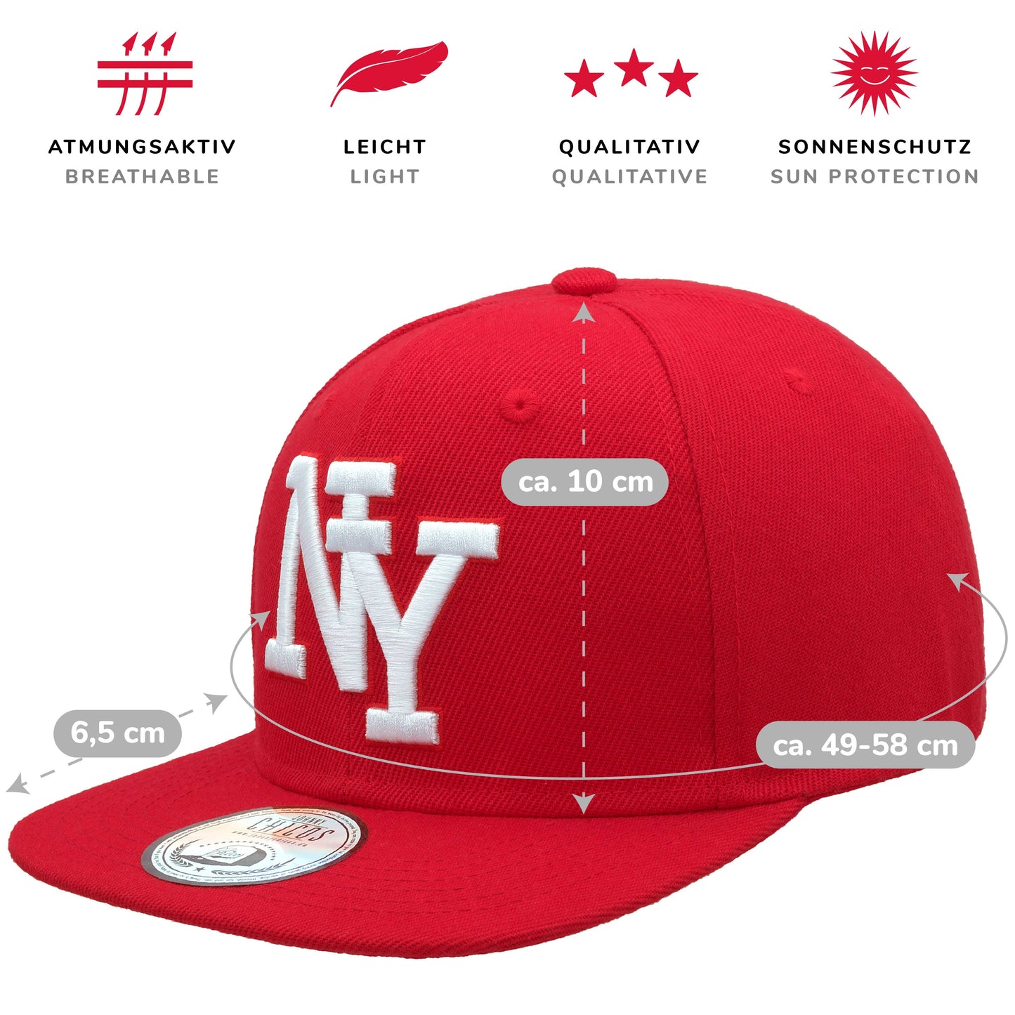 NY Snapback - Red/White