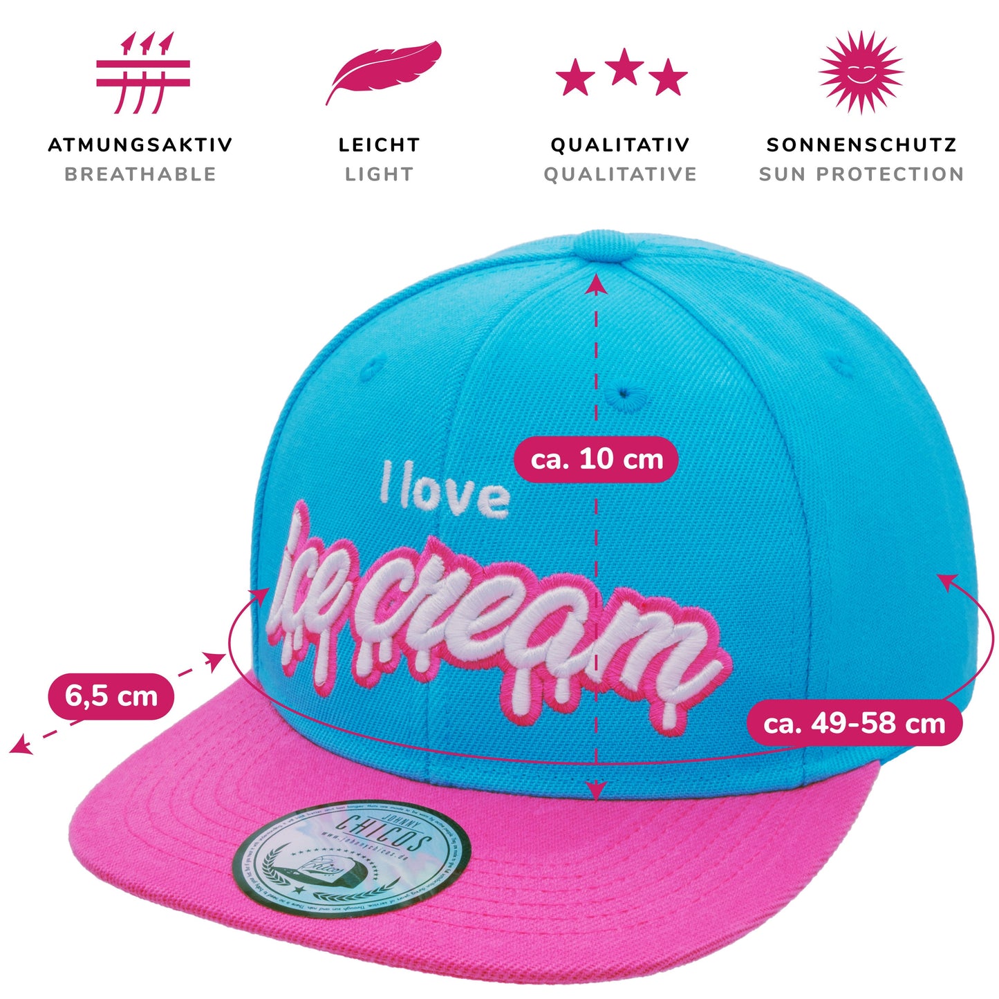 Ice Cream Snapback - Babyblue/Pink