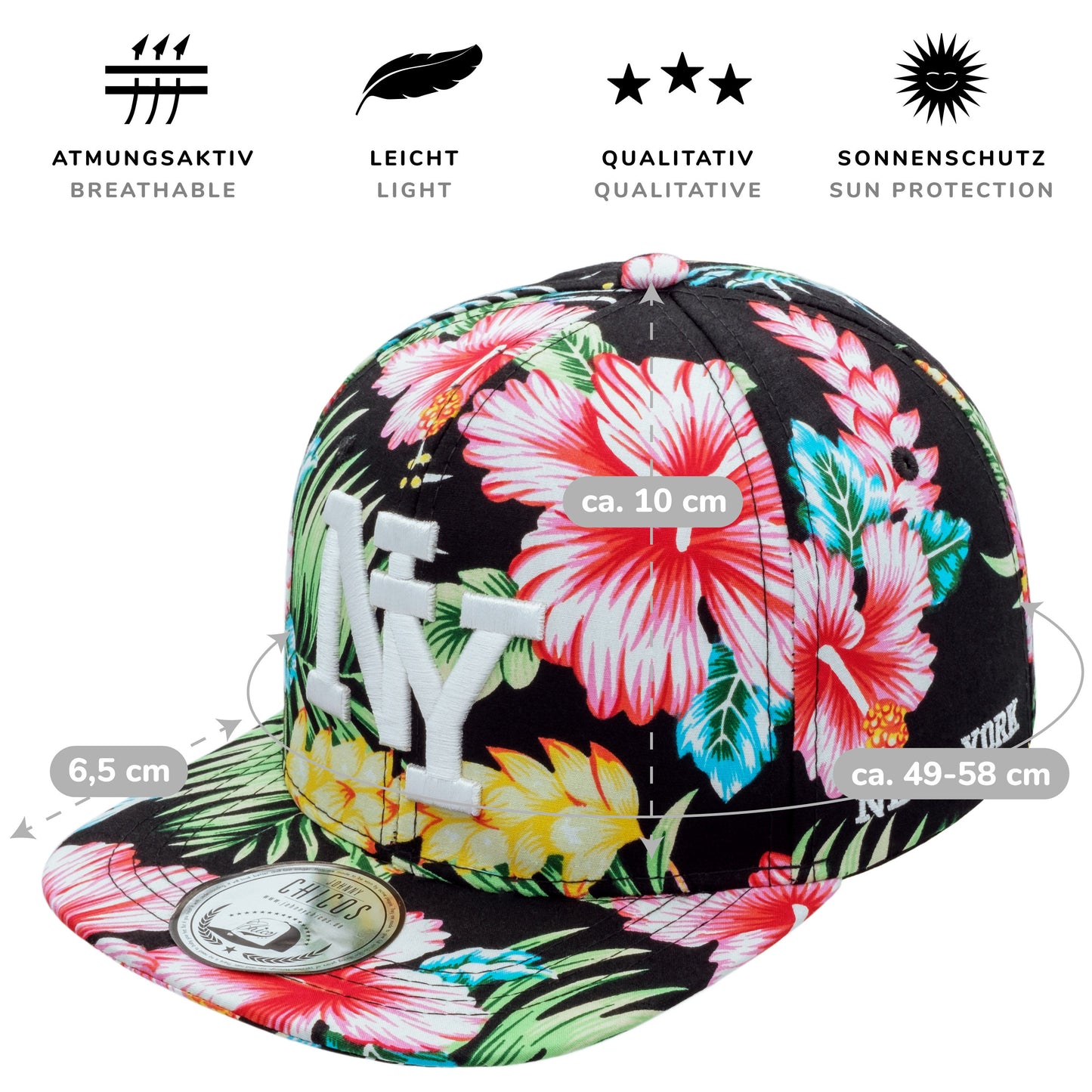 NY Snapback - Flower/Black