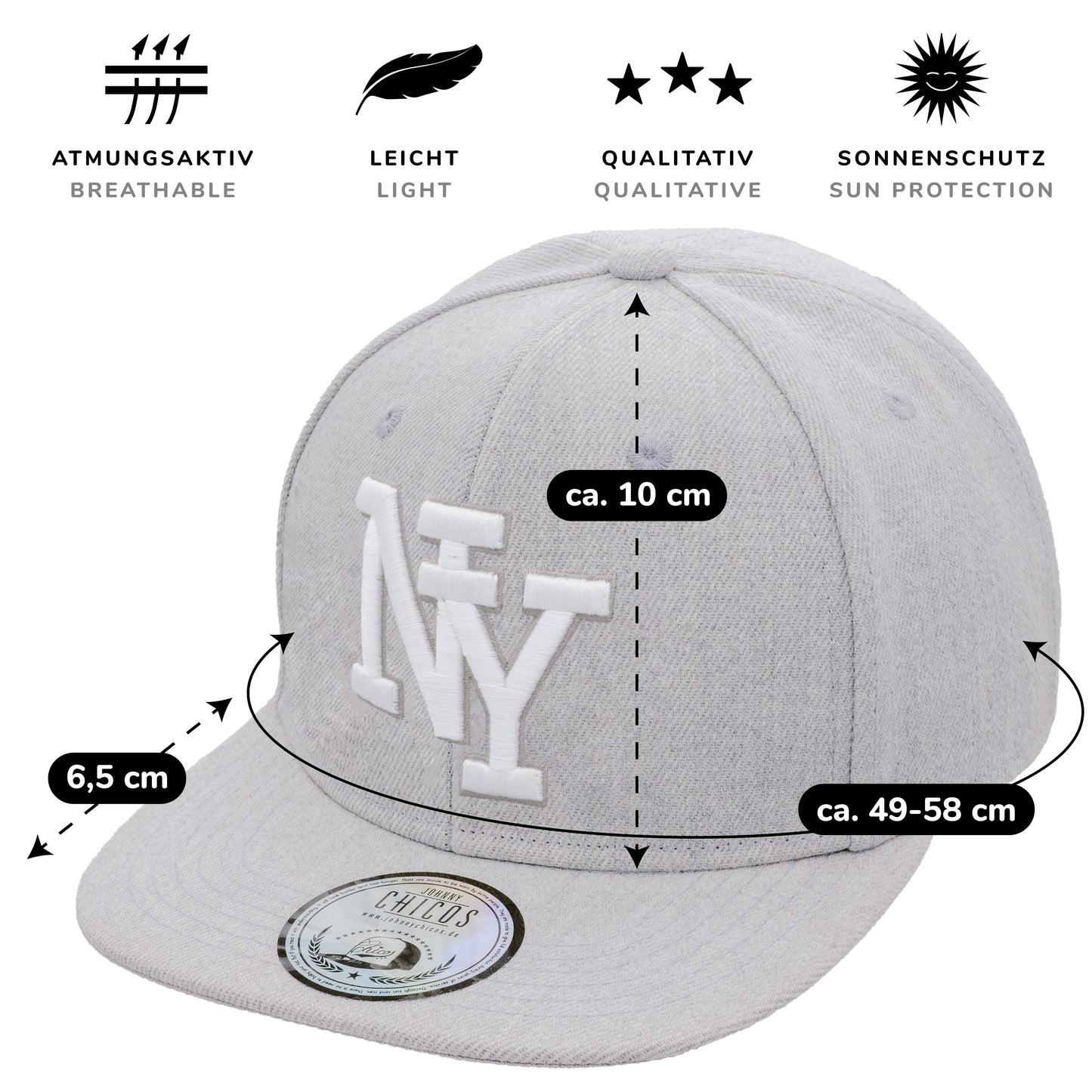 NY Snapback - Grey/White