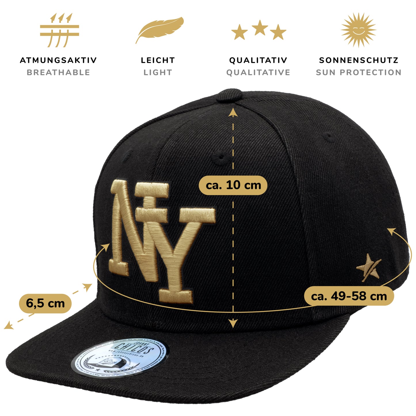 NY Snapback - Black/Gold