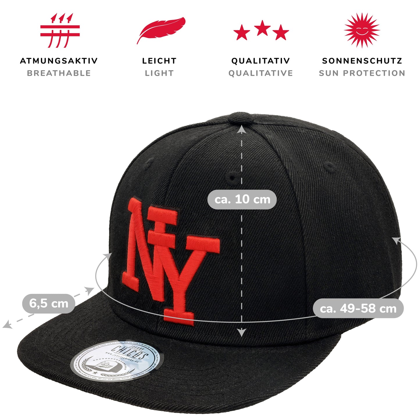NY Snapback - Black/Red