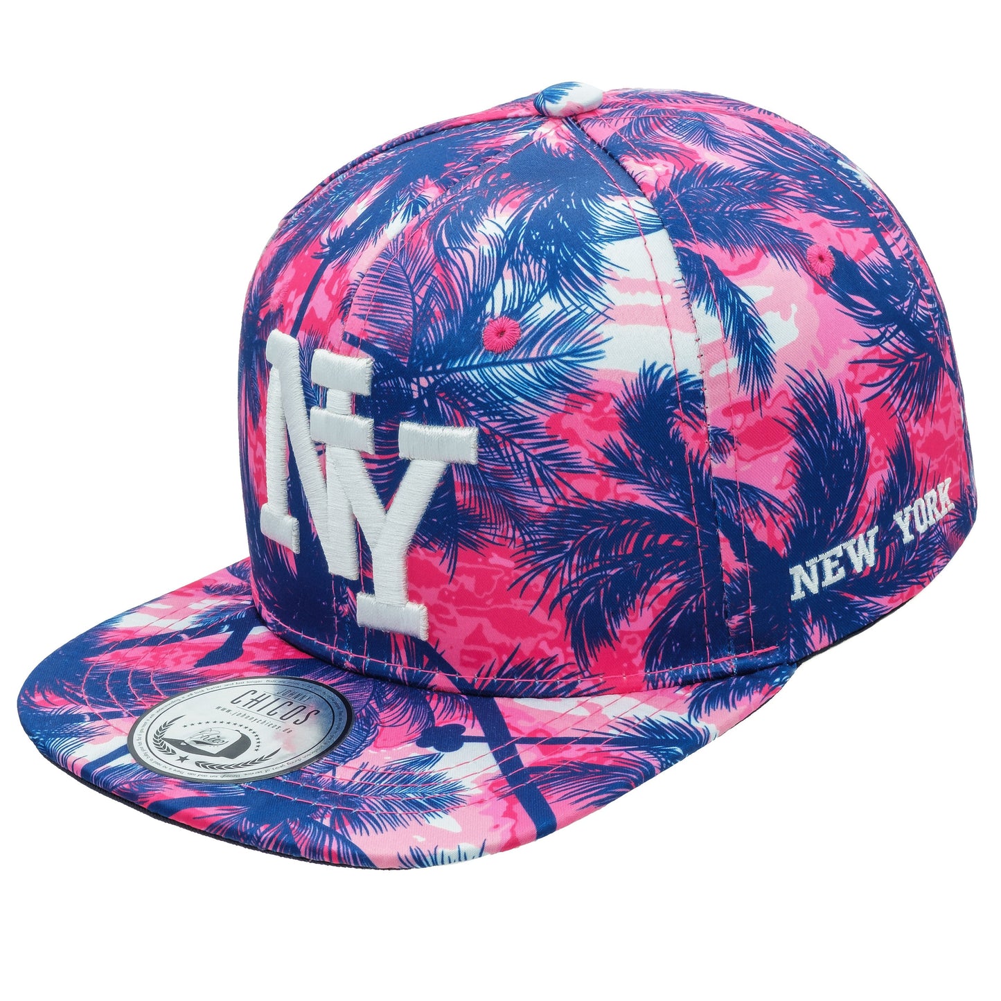 NY Snapback - Palm/Blue-Pink