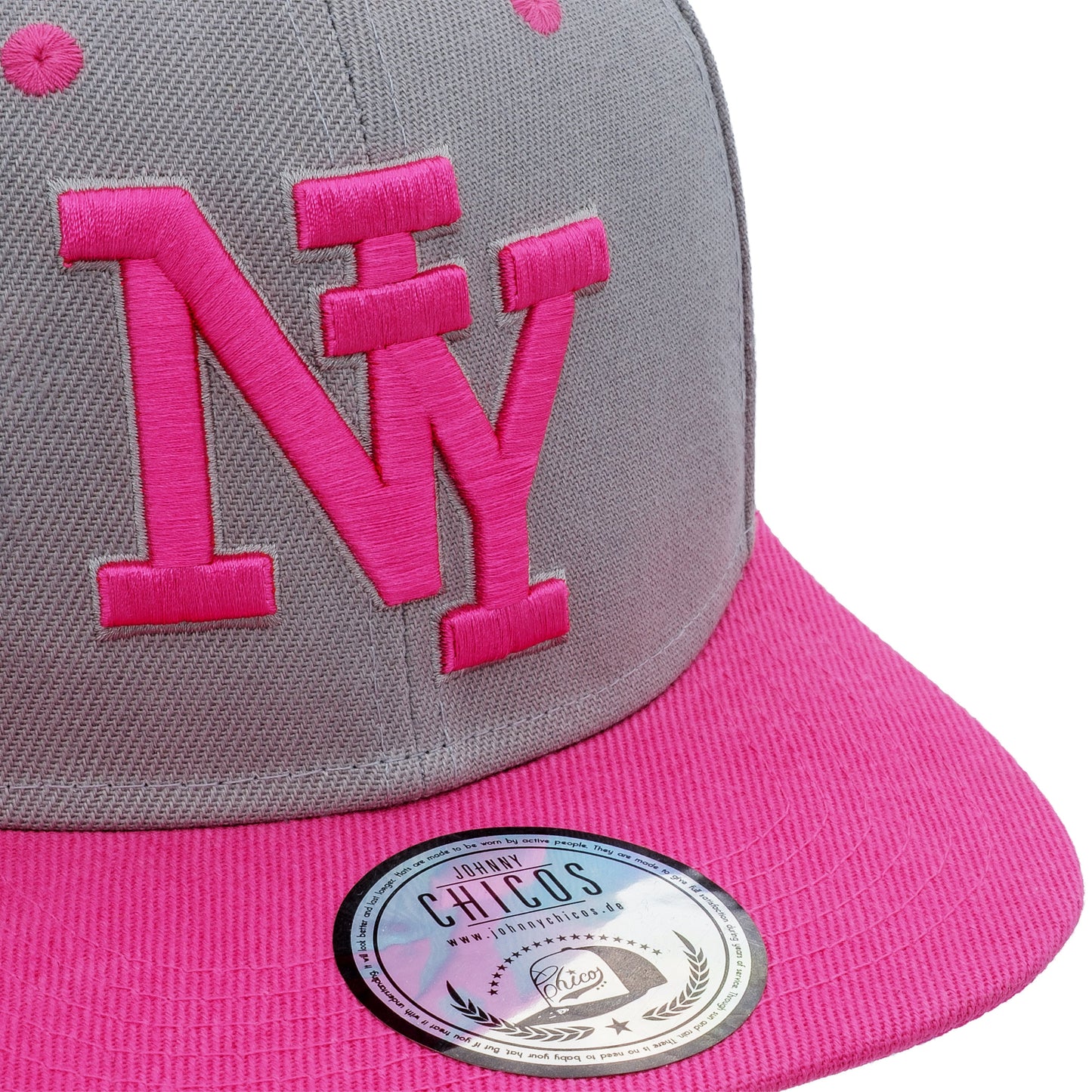 NY Snapback - Grey/Pink