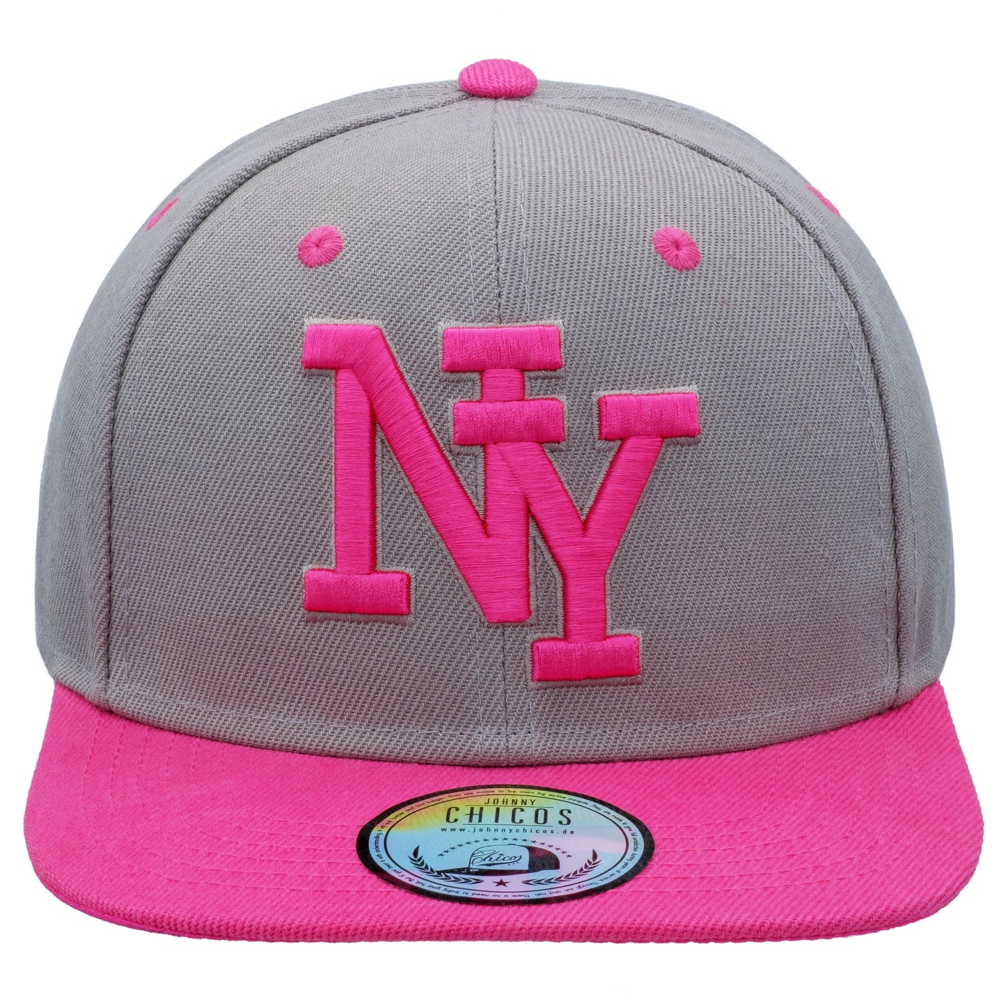 NY Snapback - Grey/Pink