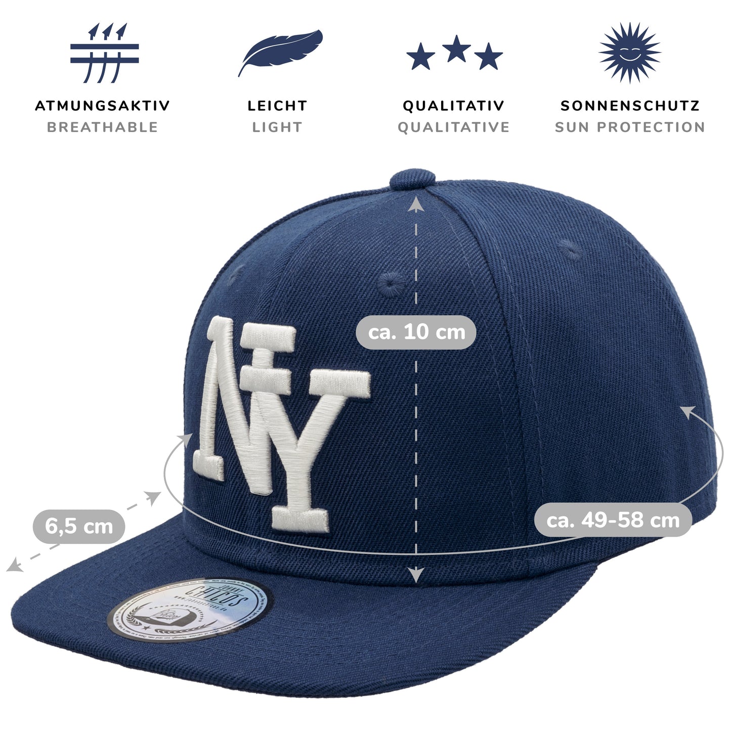 NY Snapback - Navy/White