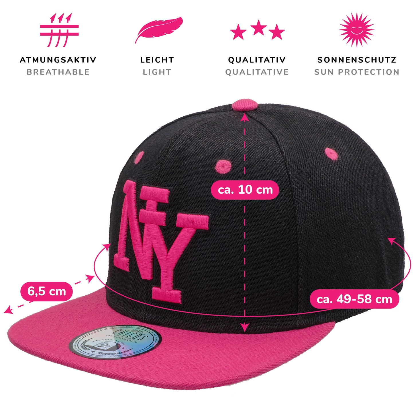 NY Snapback - Black/Pink